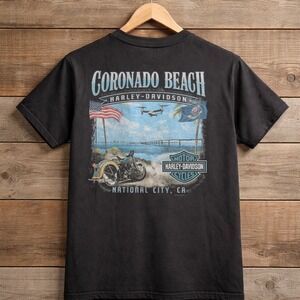 Harley-Davidson Coronado Beach National City CA Graphic T-Shirt Mens Black XL